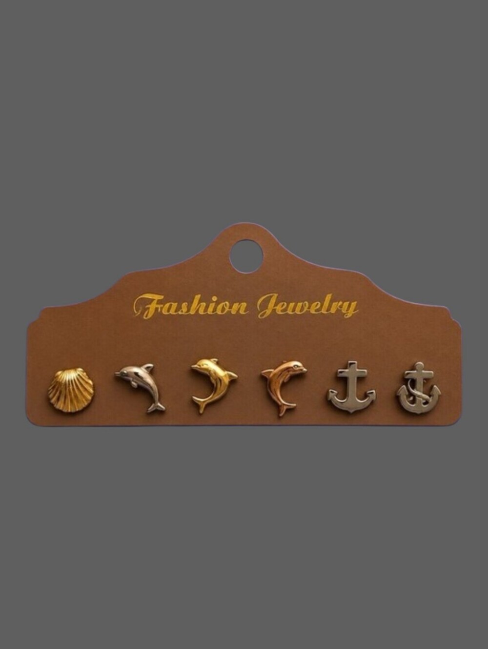 3/$30 Anchor Dolphin Nautical Single Stud Earrings Set